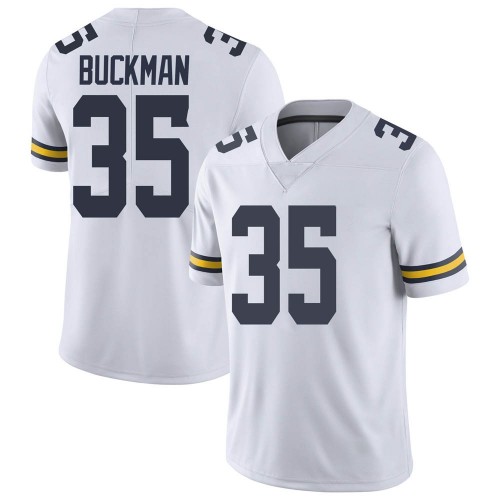 Luke Buckman Michigan Wolverines Men's NCAA #35 White Limited Brand Jordan College Stitched Football Jersey GQA3654DR